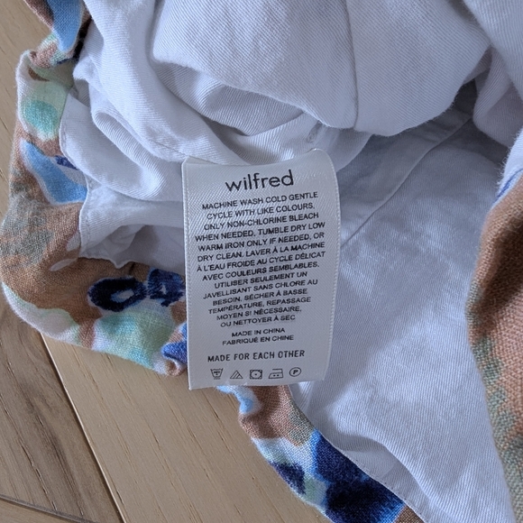Aritzia WILFRED Fatale Camisole Ruched Floral Tube Top 100% Linen No Straps - Picture 8 of 10